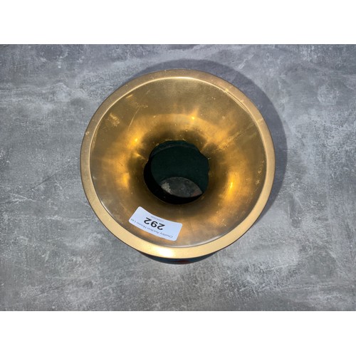 292 - Large Hand Painted Chinese Dragon Cloisonne Vase on wooden plinth 34cm