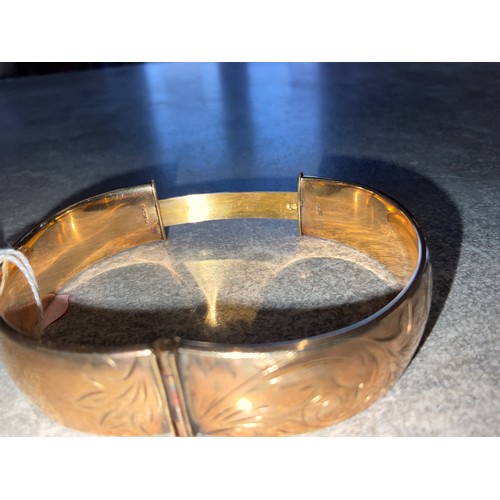 11 - An Antique Rolled Gold Etched Bangle