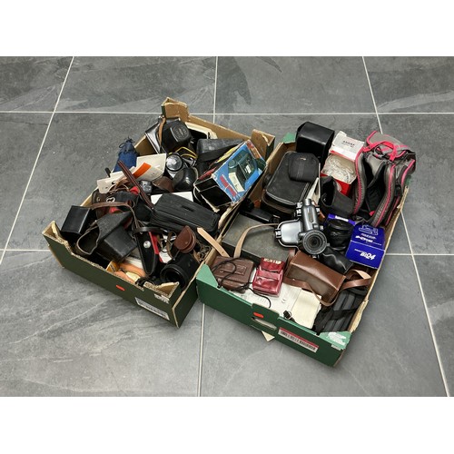 814 - Two Boxes of Camera Accessories - Includes Filters, Flash Units, Convertors, Underwater Camera Housi... 