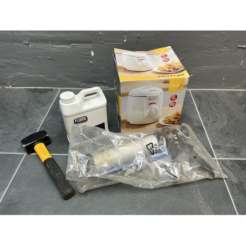 854 - Large Mixed Selection of Tools, Accessories and a Unused Mini Air Fryer