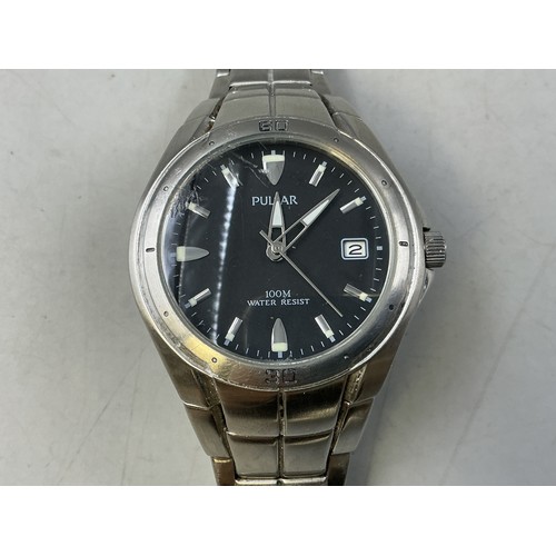 97 - Pulsnar Mens Stainless Steel Strap Watch (Working) (Scratches on Watch)
