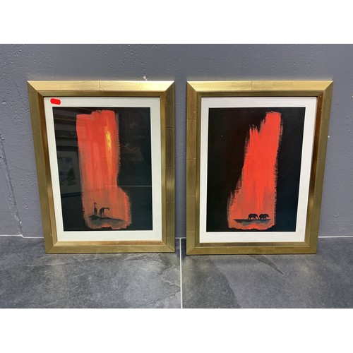 Two Framed and Glazed Keith Burrell Contemporary Art Prints - Elephants ...