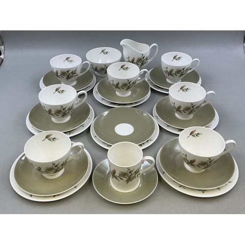 Twenty-Seven Piece Royal Adderley Arcadia Part Tea Set to include Cups, Saucers, Milk Jug and Sugar Bowl