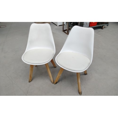 Set of Two Matching Modern Clipop Chairs with soft seat base