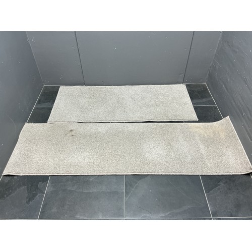 Two Matching Colour Hallway Rugs, largest Measures 200x59cm