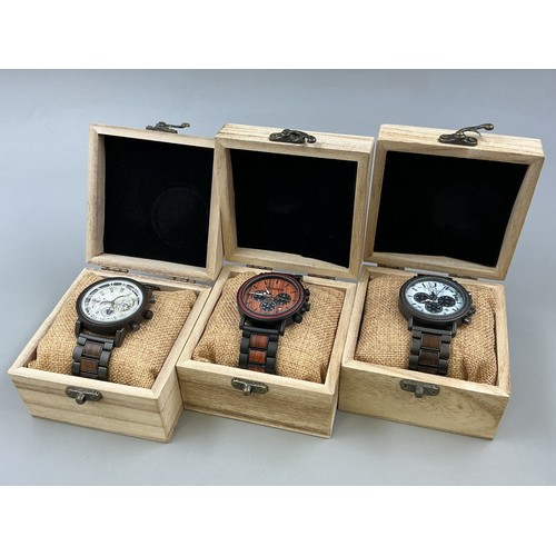 Selection of Three New "TIMBR" Chronograph Watches, Complete with Original Box.