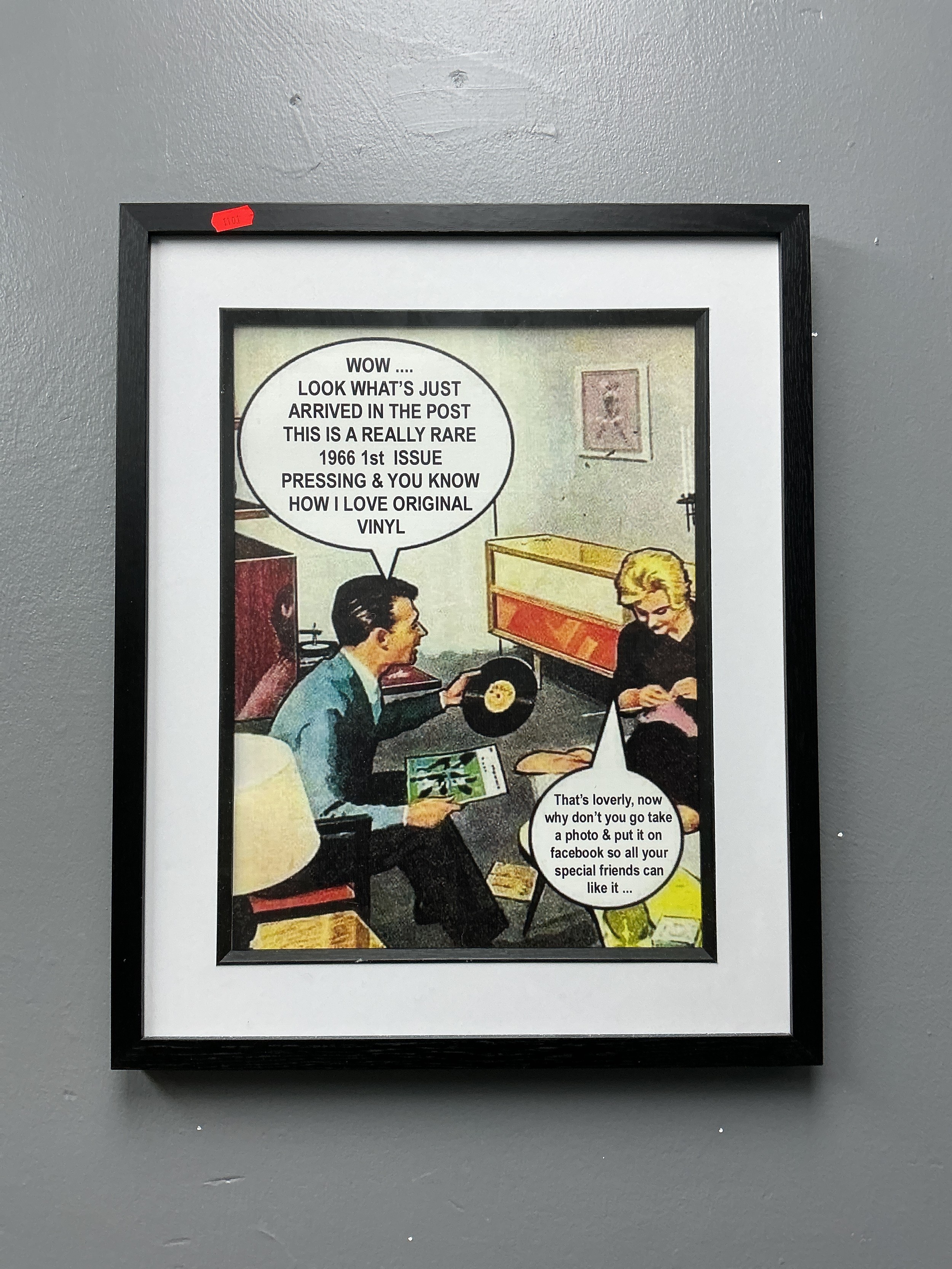 A 60s Style Retro Record Collector Humorous Poster, In Framed and ...