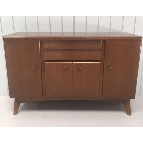 66 - A vintage sideboard with splayed legs. Two angled central drawers.
Dimensions(cm) H89 W136 D43
