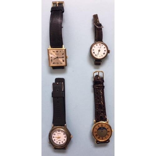 353 - 4 vintage gents watches.
Carriage, Medana trench Watch, Sekonda & Unknown.
All require attention.