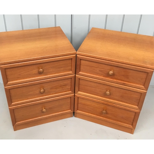 61 - A great pair of G-Plan mid-century Bedside Chests of Drawers. Each having 3 drawers.
Matching large ... 