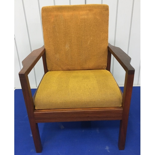 158 - A lovely mid-century teak framed lounge chair.
Dimensions(cm) H87 (To seat 40) W63 D60