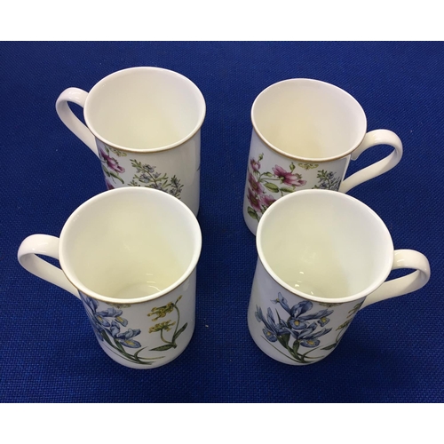 396 - A mixed lot of chinaware. Includes 6 Rose of England mugs, a chamber pot etc.