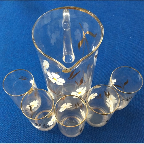 397 - A mixed lot of glassware. Includes jug/glasses sets plus other part-sets etc.