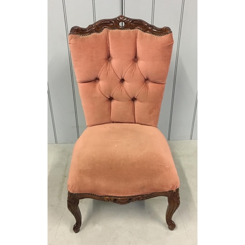 165 - A classic, pink velvet nursing chair.
Dimensions(cm) H86 W50 D50