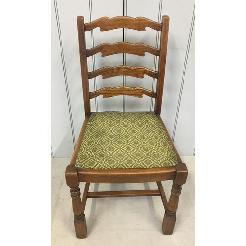 170 - A set of 4 ladder-back, oak dining chairs.
Dimensions(cm) H 87 W46 D46