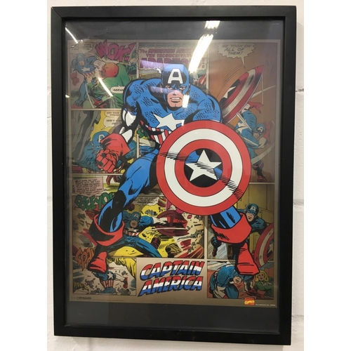 1 - Framed Marvel Comic Prints (x3) - Captain America, Incredible Hulk & Iron Man.
Each 63cmx46cm