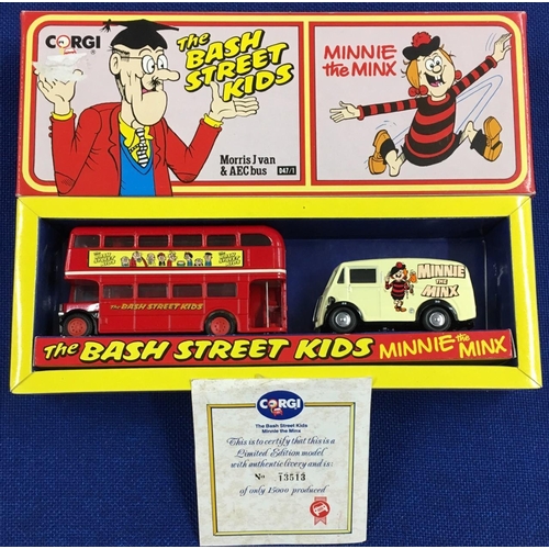 97 - A boxed & certificated Corgi set from 1990 - Morris J Van & AEC Bus - 