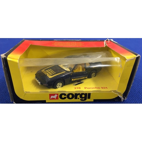 136 - A boxed Corgi Porsche 924 in black & gold, from 1981. No. 310.