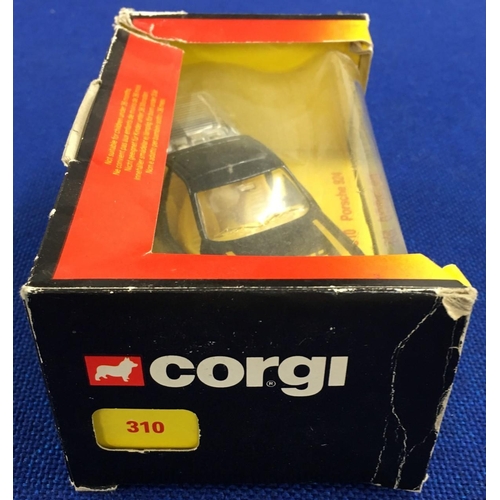 136 - A boxed Corgi Porsche 924 in black & gold, from 1981. No. 310.