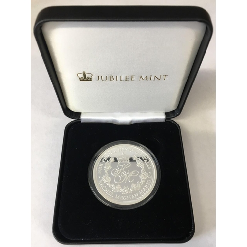 171 - Royal Engagement .925 Sterling Silver Proof Coin - Harry & Meghan by Jubilee Mint, in presentation c... 