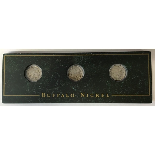 178 - A Buffalo Nickel Set. Includes three Nickels (1929/1935/1937) in a presentation case.