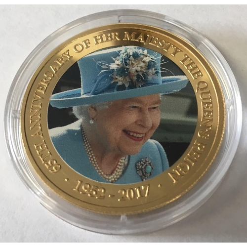 188 - 2017 Queen Elizabeth Sapphire Jubilee Coin, by Heirloom Collections. Limited to 9999.