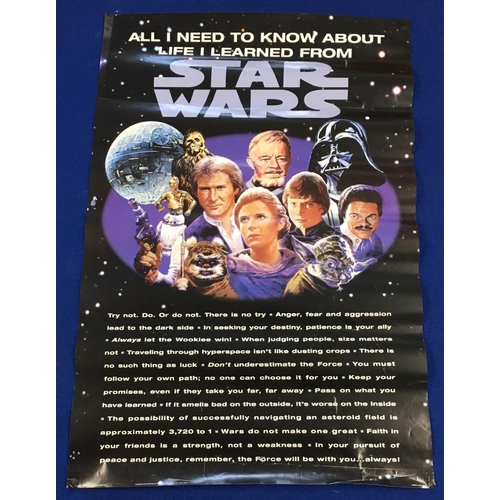 243 - Star Wars 3 in 1 1993 special edition poster, 1997 Yoda collage poster and All I Need to Know.......... 