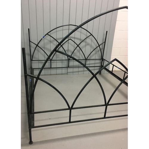 258 - A large, heavy Cast-Iron Super-King Size Bed Frame.
Length 204cm, Width 185cm