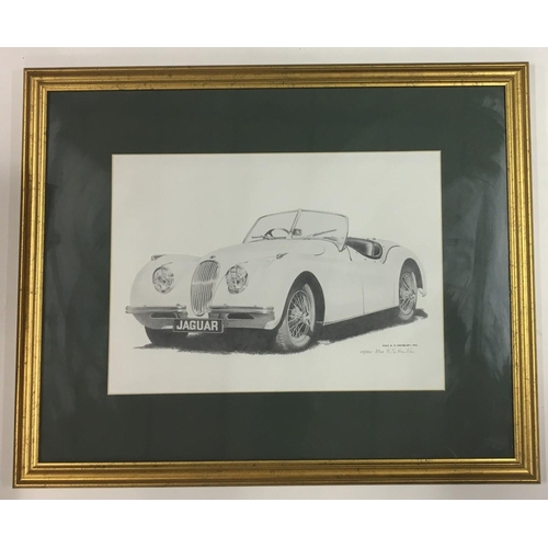 271 - A limited edition (117/750) framed print of a pencil drawn Jaguar XK120. Dated 1986.
Dimensions(cm) ... 