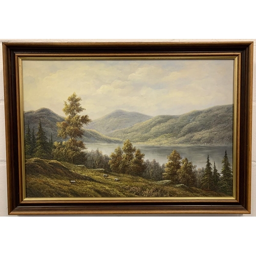 281 - A stunning framed oil painting depicted the Scottish Highlands, signed by P. Wilson. Dimensions(cm) ... 