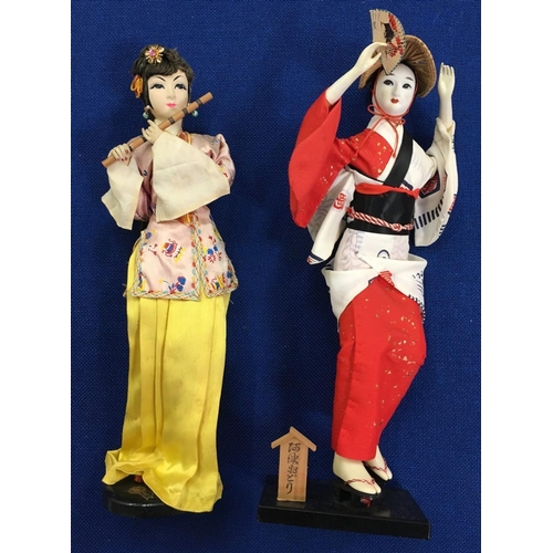 69 - A lovely pair of Japanese Geisha Dolls on stands.
Height (each) 36cm