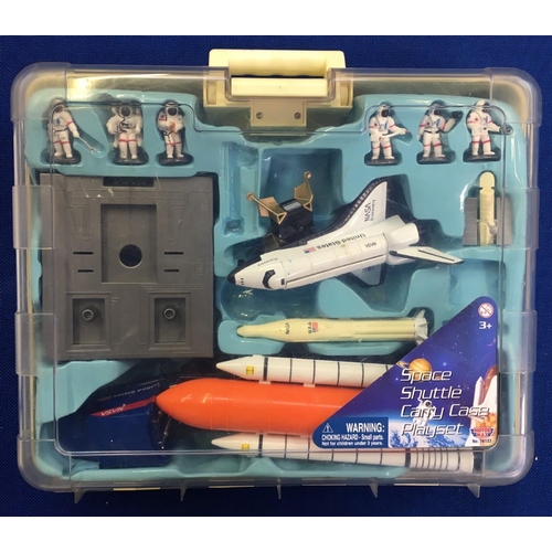 112 - A Motormax Space Shuttle Set (3 items appear missing) & a Brooke-Bond completed Tea-Card Album