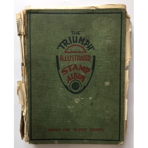 129 - A fabulous stamp album containing approximately 500 worldwide stamps. Most date from 1860s to 1930s.