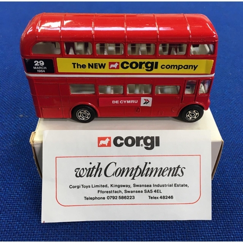 137 - A rare Corgi Routemaster Bus. Presented in a plain box, with compliments slip present, these were pr... 