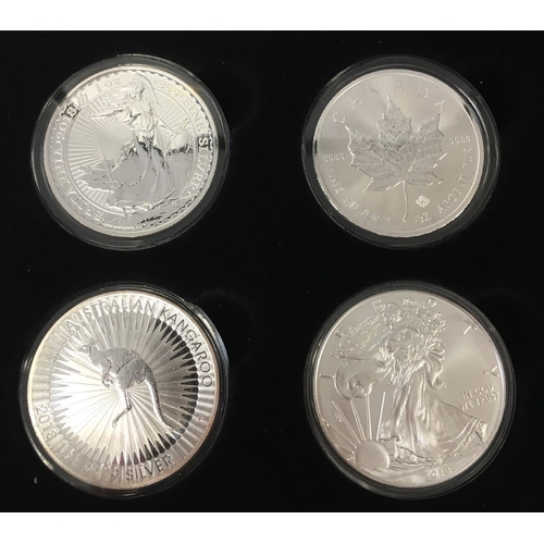 168 - 2018 Fine Solid Silver Coins of the World set by Jubilee Mint.
Four 1oz coins (999 fine silver, 999.... 