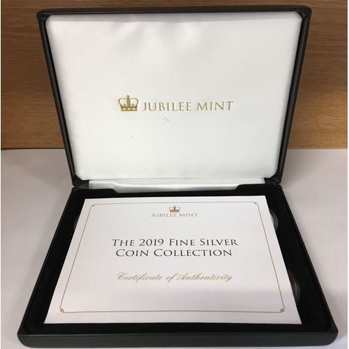 169 - 2019 The Fine Silver Collection by Jubilee Mint.
Five coins - three are 999 fine silver & two 999.9 ... 