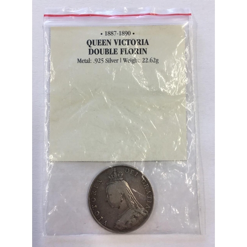 181 - 1887 Queen Victoria Double Florin. 925 Sterling Silver nicknamed 