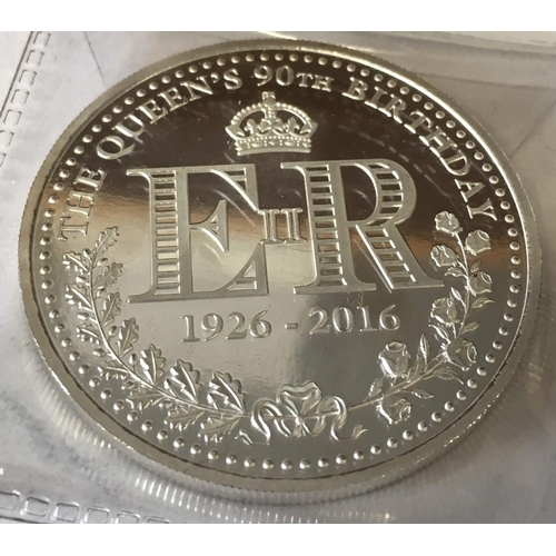 198 - Queen Elizabeth II 90th Birthday 1oz Silver Coin, by CPM Coins. Comes with certificate of provenance... 