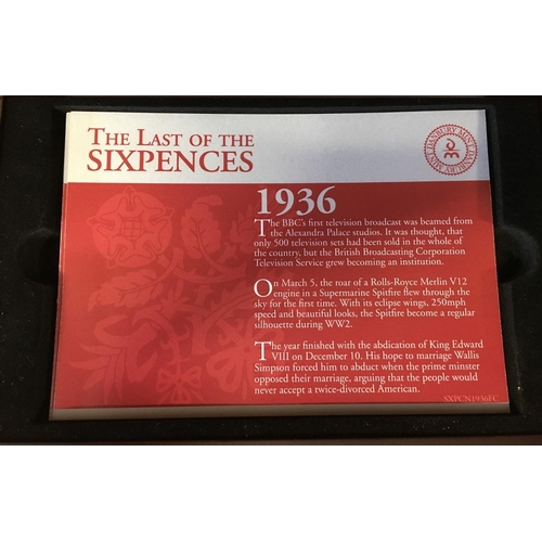 199 - A presentation case of Danbury Mint - Complete Sixpence Set. Includes sixpences from each mint year ... 