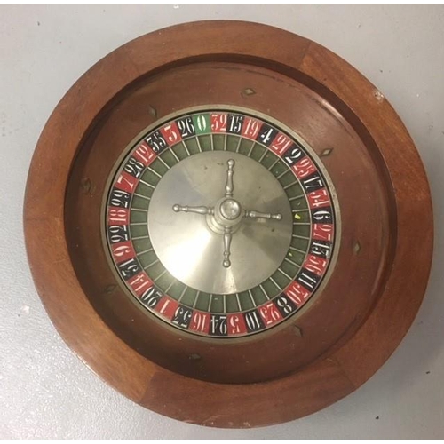 254 - A vintage roulette wheel and base. No table.
Dimensions(cm) H17 W64 D64