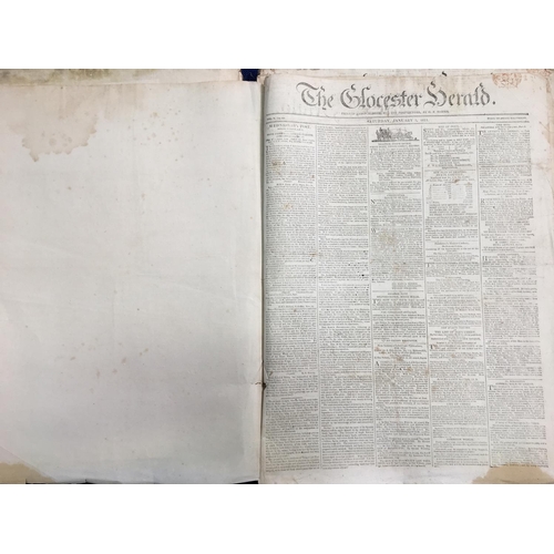 285 - Six bound folders of local Gloucester newspaper 'The Glocester Herald' dated 1810-1812. These were o... 