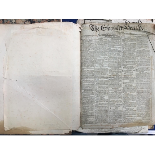 285 - Six bound folders of local Gloucester newspaper 'The Glocester Herald' dated 1810-1812. These were o... 