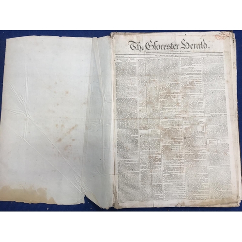 285 - Six bound folders of local Gloucester newspaper 'The Glocester Herald' dated 1810-1812. These were o... 