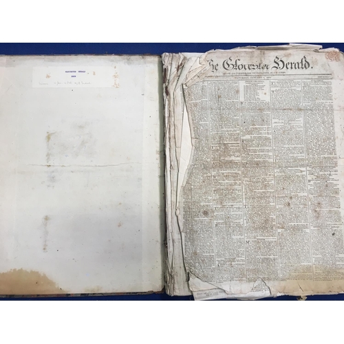 285 - Six bound folders of local Gloucester newspaper 'The Glocester Herald' dated 1810-1812. These were o... 