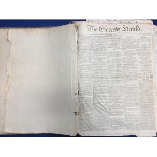 285 - Six bound folders of local Gloucester newspaper 'The Glocester Herald' dated 1810-1812. These were o... 