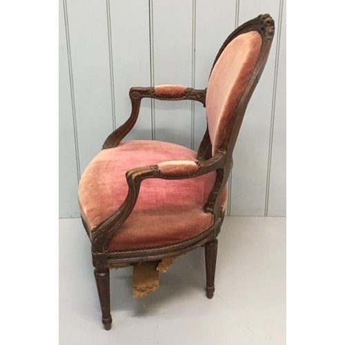 526 - A late 18th century French Armchair. 
Dimensions(cm) H94 (40 to seat) W60 D50