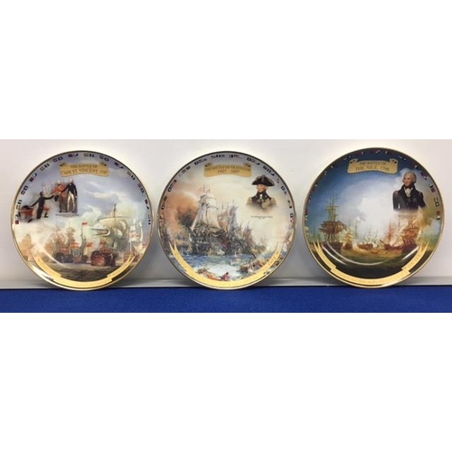 159 - Three National Maritime Museum plates by Danbury.
Battle of Trafalgar 1805; Battle of Cape St Vincen... 