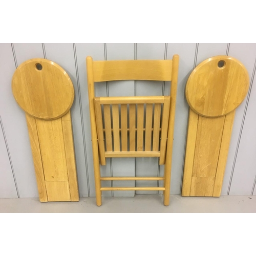 681 - A pair of matching Beech folding kitchen stools, together with a folding Beech chair.
Dimensions(cm)... 