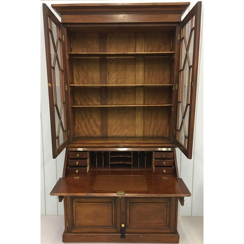 250 - 19th Century Tall Bureau Bookcase.
Bookcase has Astral glazed doors, with three internal shelves, ov... 