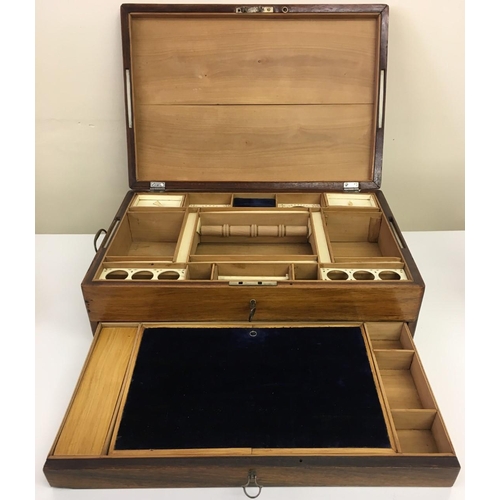 106 - A magnificent mid 19th century Anglo-Indian Rosewood & Ivory Sewing Box.
Incorporates many compartme... 